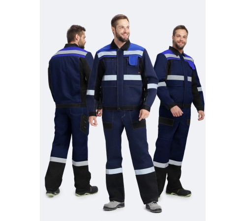 Костюм Виват-2 Премиум CH МВО (тк.Смесовая,240) п/к, т.синий/черный/васильковый