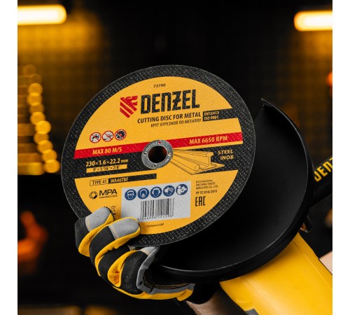 Круг отрезной по металлу, 230 х 1,6 х 22,2 мм, WA46TBF// Denzel