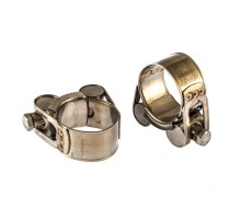 Хомуты металлические, силовые 26-28 мм, ширина 18 мм, шарнирный, W4, 2 шт Сибртех