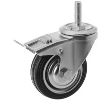 Колесо поворотное SCtB 97 85 мм резина с болтом и тормозом (F)