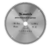 Пильный диск по дереву, 305 х 30 мм, 96 зубьев Matrix Professional