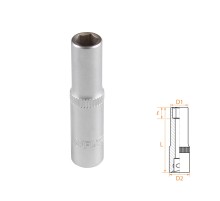 Головка торцевая глубокая шестигранная 1/4", 7 мм AFFIX AF00120007 Головка торцевая глубокая шестигранная 1/4", 7 мм AFFIX AF00120007