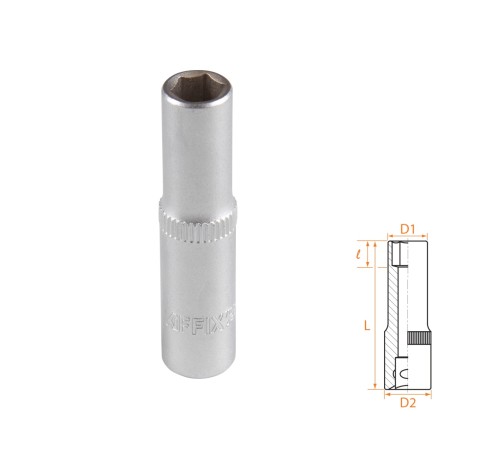 Головка торцевая глубокая шестигранная 1/4", 7 мм AFFIX AF00120007 Головка торцевая глубокая шестигранная 1/4", 7 мм AFFIX AF00120007