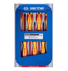 Набор отверток, диэлектрические, 7 предметов KING TONY 30607MR Набор отверток, диэлектрические, 7 предметов KING TONY 30607MR
