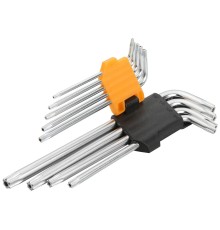 Набор Г-образных Torx, T10H-T50H, удлиненные, с отверстием, 9 предметов TOLSEN TT20056