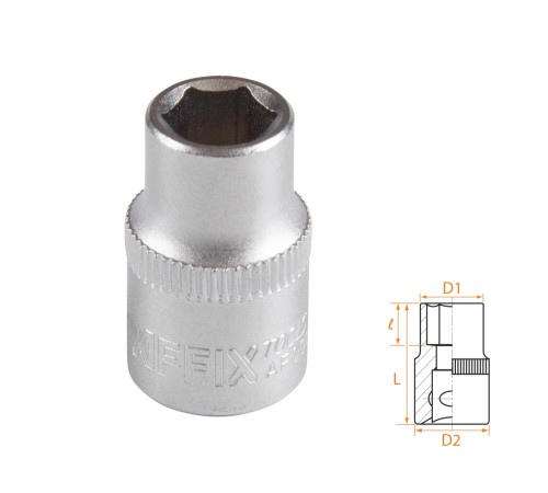 Головка торцевая стандартная шестигранная 3/8", 9 мм AFFIX AF00030009 Головка торцевая стандартная шестигранная 3/8", 9 мм AFFIX AF00030009