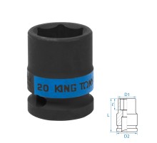 Головка торцевая ударная шестигранная 1/2", 20 мм KING TONY 453520M