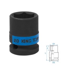 Головка торцевая ударная шестигранная 1/2", 20 мм KING TONY 453520M