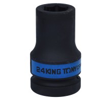 Головка торцевая ударная глубокая шестигранная 1", 24 мм KING TONY 843524M