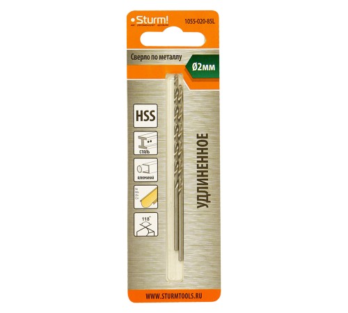 Сверло по металлу Sturm! 1055-020-85L Сверло по металлу Sturm! 1055-020-85L
