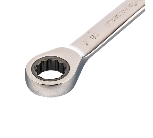 Ключ накидной трещоточный, 16 x 18 мм, CrV, зеркальный хром Matrix