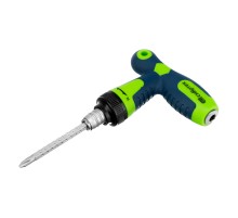 Отвертка реверсивная Т-образная комбинированная PH2/SL6, CrV Сибртех