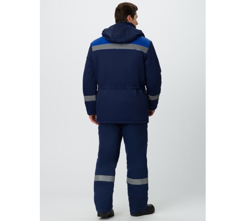 Костюм зимний Титан (тк.Смесовая,210) п/к, т.синий/васильковый