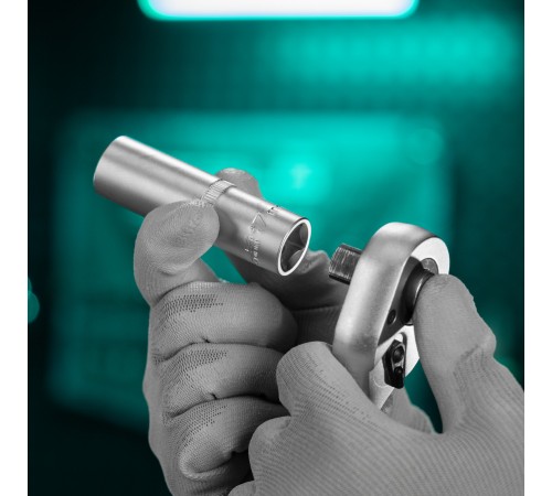 Головка торцевая удлиненная, 17 мм, шестигранная, CrV, под квадрат 1/2 Stels