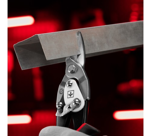 Ножницы по металлу, 250 мм, прямой рез, сталь CRMO, двухкомпонентные рукоятки, PRO Matrix