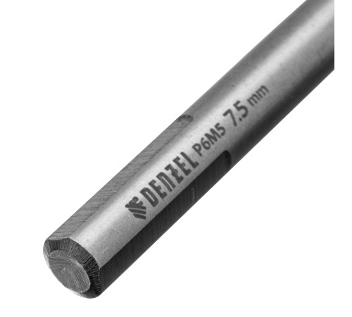 Сверло спиральное по металлу 7,5 x 109мм, Р6М5, Golden Tip, многогранная заточка Denzel