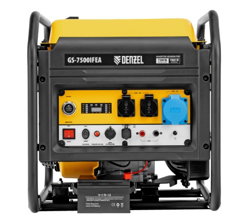 Генератор инверторный GS-7500iFEA, 7,5 кВт, 230 В, открытый корпус, электростартер, ATS DENZEL