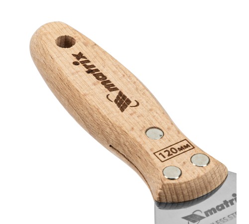 Шпательная лопатка из нержавеющей стали, 120 мм, буковая рукоятка, EFP Matrix Шпательная лопатка из нержавеющей стали, 120 мм, буковая рукоятка, EFP Matrix