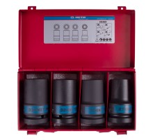 Набор ударных глубоких торцевых головок 1", шестигранные, 27-33 мм, 4 предмета KING TONY 8404MP