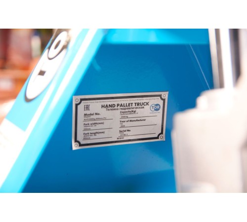 Тележка гидравлическая 2500 кг 800 мм TOR RHP(BF) (полиуретановые колеса)