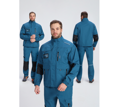 Куртка ProfLineSpecialist (тк.РипСтоп,240), циан/черный