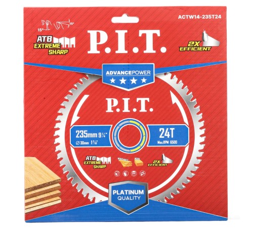 Диск пильный по дереву P.I.T. ACTW14-235T24