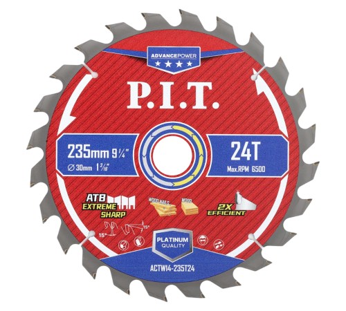 Диск пильный по дереву P.I.T. ACTW14-235T24