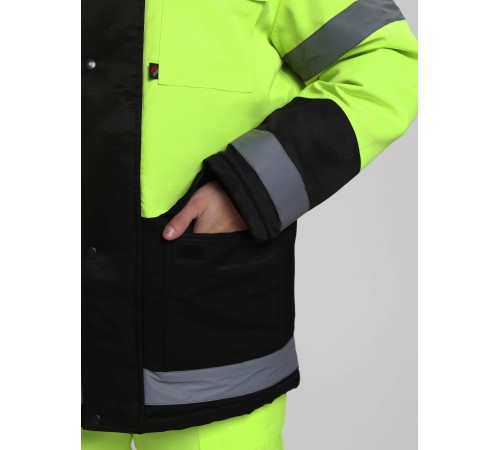 Костюм зимний Дорожник-Ультра (тк.Смесовая,210) п/к, лимонный/черный