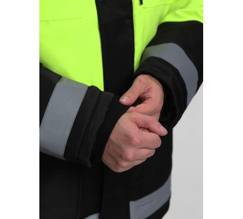 Костюм зимний Дорожник-Ультра (тк.Смесовая,210) п/к, лимонный/черный