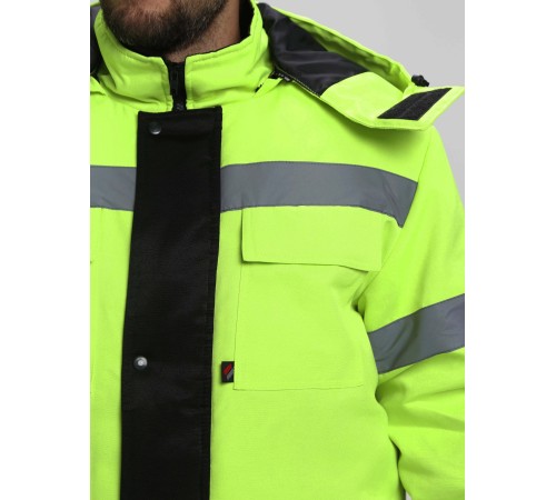 Костюм зимний Дорожник-Ультра (тк.Смесовая,210) п/к, лимонный/черный