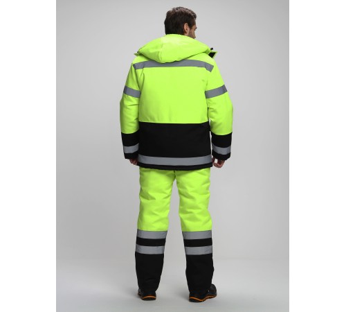 Костюм зимний Дорожник-Ультра (тк.Смесовая,210) п/к, лимонный/черный