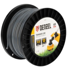 Леска для триммера двухкомпонентная круглая, 4,0мм х 69м, на DIN катушке EXTRA CORD Denzel
