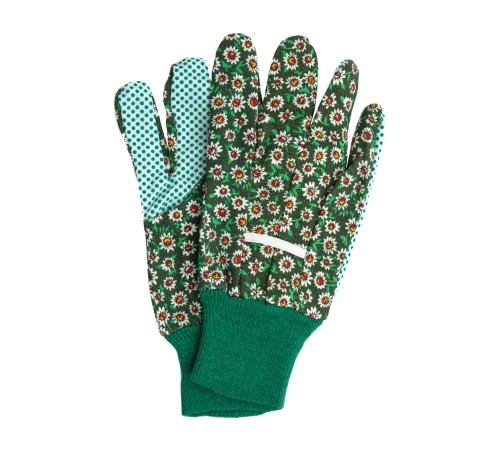 Перчатки садовые х/б ткань с ПВХ точкой, манжет, L Palisad