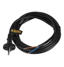 Шнур сетевой Energy Series, ПВС, 3 м, 2 x 1,5 мм, с неразборной вилкой, черный, Denzel