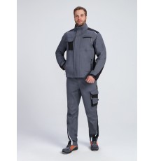 Костюм ProfLineLeader-1 (тк.Хлопок/Спандекс,260) брюки, серый/черный