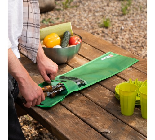 Набор шампуров плоских, 650 мм, с деревянной рукояткой, в чехле, 6 шт., Camping// Palisad