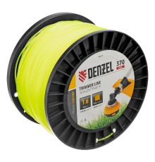 Леска для триммера квадрат 1,6мм х 370м, на DIN катушке FLEX CORD Denzel