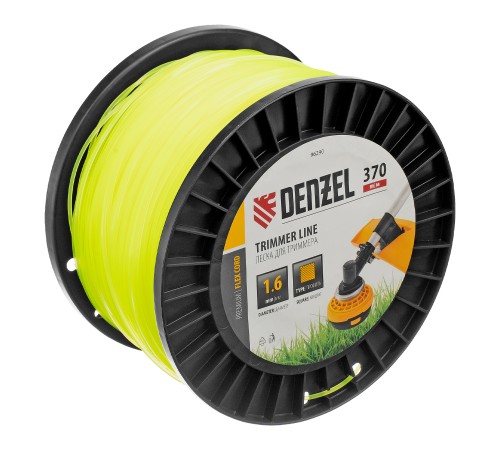 Леска для триммера квадрат 1,6мм х 370м, на DIN катушке FLEX CORD// Denzel