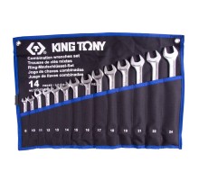 Набор комбинированных ключей, 8-24 мм, чехол из теторона, 14 предметов KING TONY 12D15MRN01 Набор комбинированных ключей, 8-24 мм, чехол из теторона, 14 предметов KING TONY 12D15MRN01