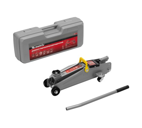 Домкрат гидравлический подкатный, 2 т, высота подъема 135-385 мм, в пластиковый кейсе Matrix
