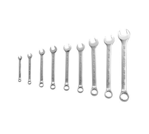 Набор ключей комбинированных, 6-22 мм, 9 шт, CrV, матовый хром Matrix