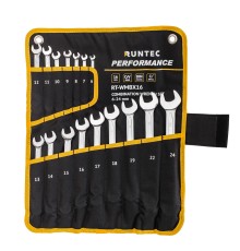 RUNTEC RT-WMBX16 Набор ключей комбинированных RUNTEC CrV 6-24 мм в сумке, 16 предметов