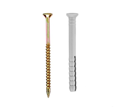 Дюбель-гвоздь полипропиленовый с потайным бортиком 6 х 60 мм, 200 шт Сибртех