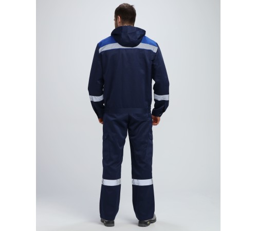 Костюм Титан СОП с капюшоном (тк.Смесовая,210) п/к, т.синий/васильковый