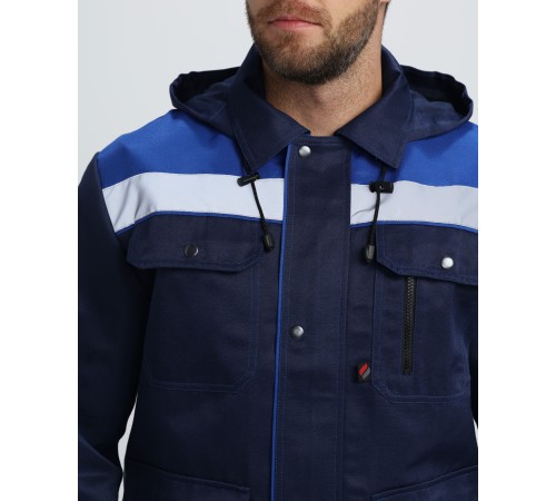 Костюм Титан СОП с капюшоном (тк.Смесовая,210) п/к, т.синий/васильковый