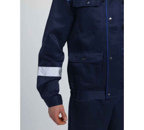 Костюм Титан СОП с капюшоном (тк.Смесовая,210) п/к, т.синий/васильковый