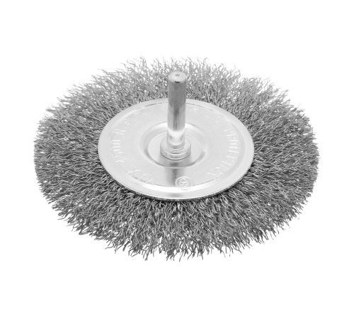 Щетка для дрели 100 мм, плоская со шпилькой, витая проволока Сибртех