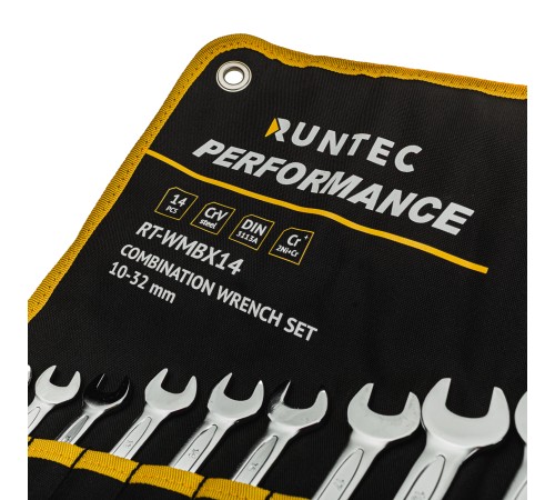 RUNTEC RT-WMBX14 Набор ключей комбинированных RUNTEC CrV 10-32 мм в сумке, 14 предметов