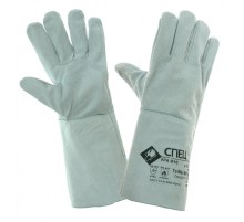 Краги спилковые СПЕЦ серые без подкладки, КРА016