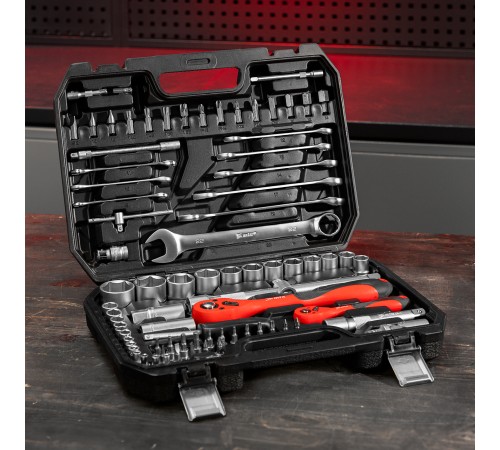 Набор инструментов 82 предмета, CrV, 1/2", 1/4" MTX
